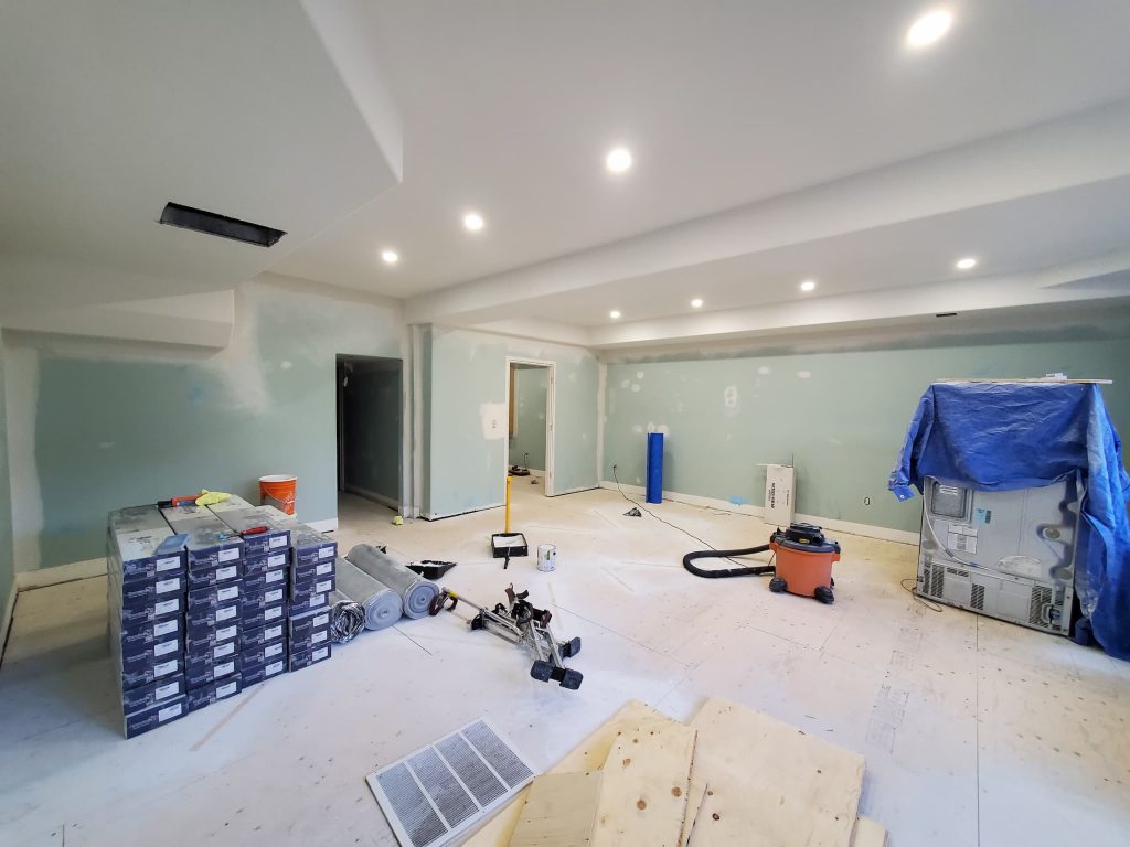 Process of remodeling basement