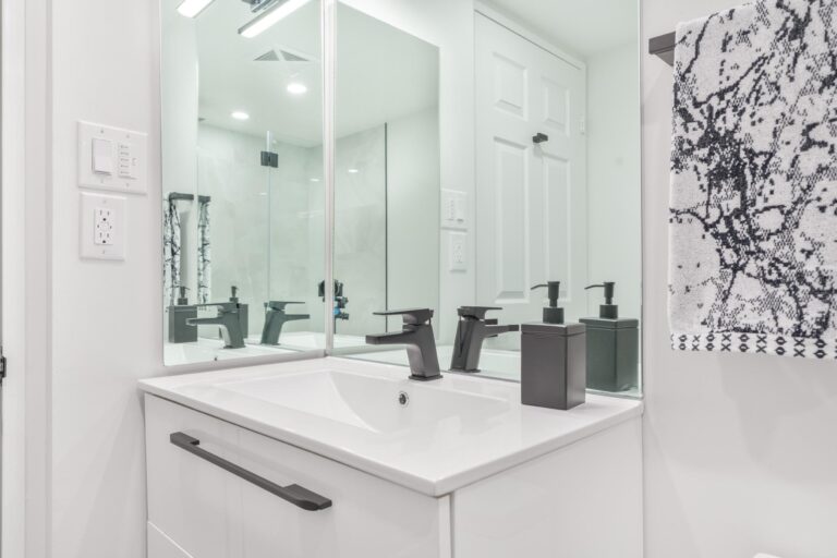vanity in guest bathroom renovation