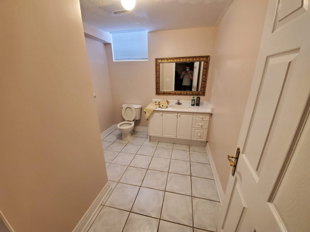 Basement bathroom renovation before