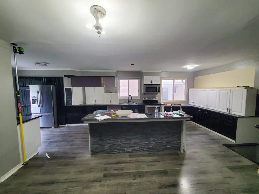 Modern white kitchen design before