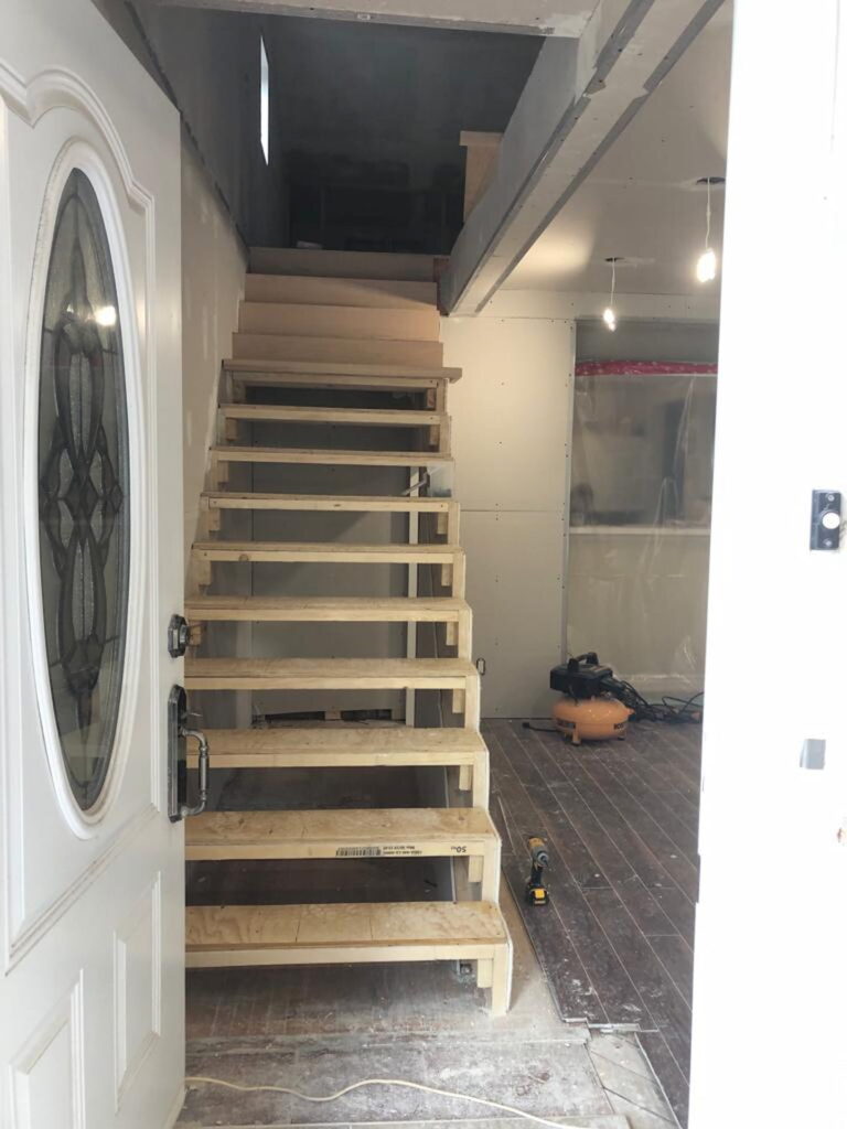 New staircase during
