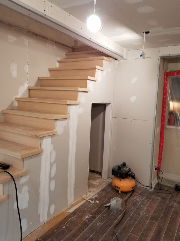 building stairs during